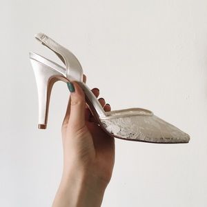 David’s Bridal Lace Wedding Heels